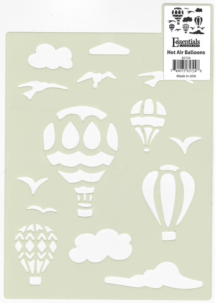 Essentials By Leisure Arts Stencil 7"x 10" Hot Air Balloons
