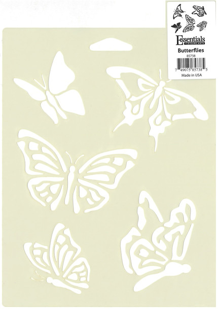 Essentials By Leisure Arts Stencil 7"x 10" Butterflies