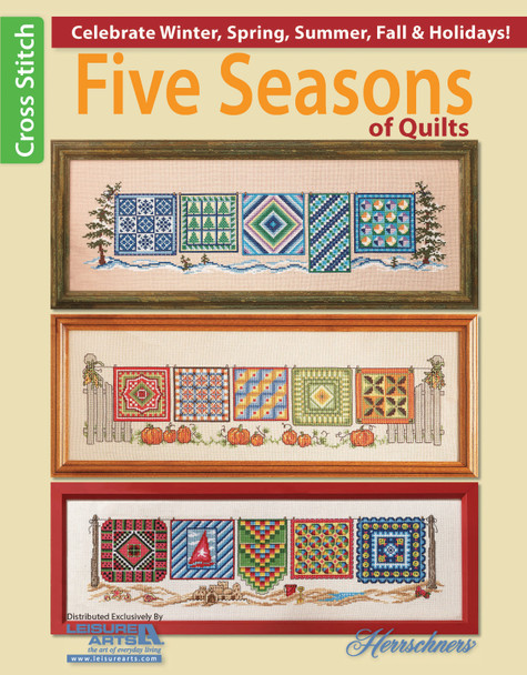 Leisure Arts Five Seasons Of Quilts Cross Stitch Book