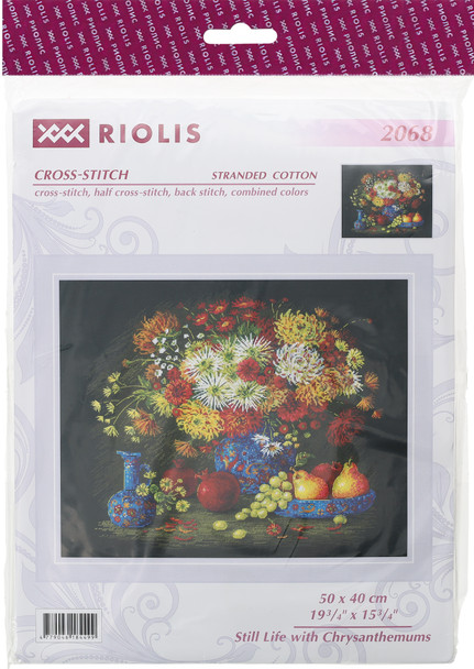 Riolis Cross Stitch Kit Still Life With Chrysanthemums