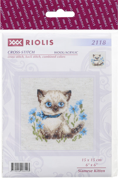 Riolis Cross Stitch Kit Siamese Kitten