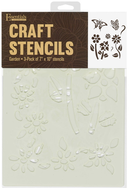 Essentials By Leisure Arts Stencil 7"x 10" Garden Value Pack 3pc