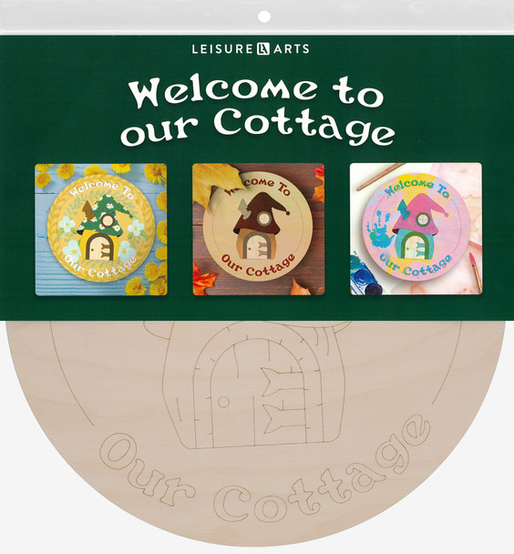 Leisure Arts Wood Garden 14"x 14" Welcome To Our Cottage 1pc