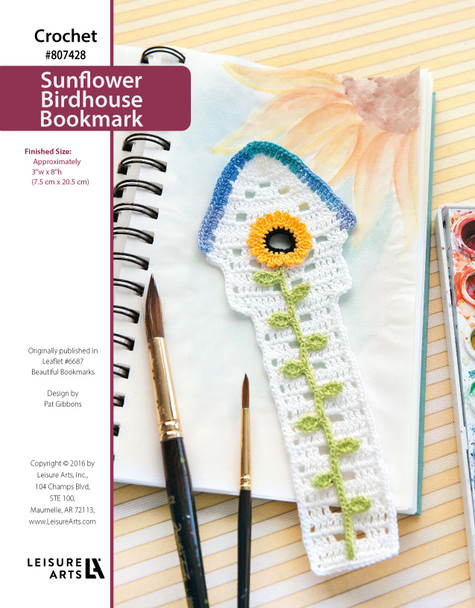 ePattern Sunflower Birdhouse Bookmark