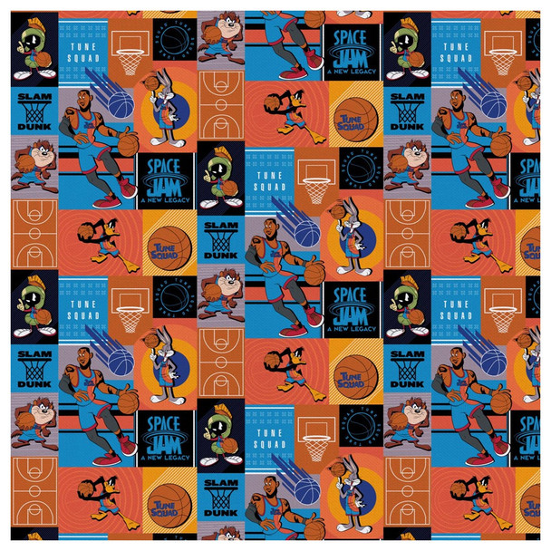 Camelot Cotton Fabrics Space Jam Precut 2yd Slam Dunk