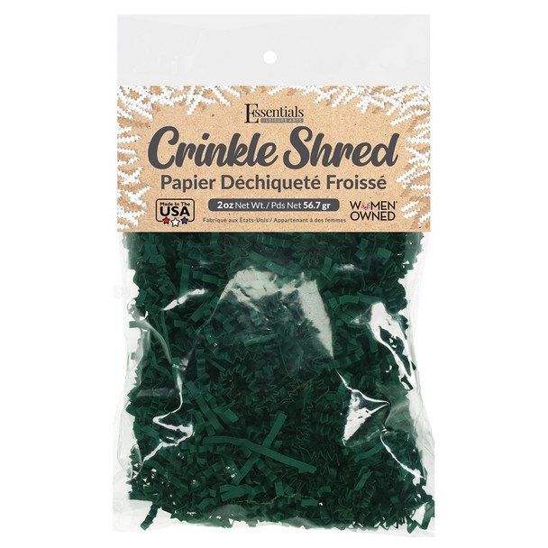 Essentials By Leisure Arts Crinkle Shred 2oz Forest Green Bag
