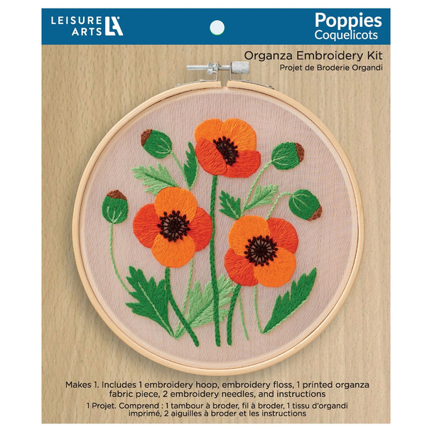Leisure Arts Embroidery Kit 6 inch Poppies