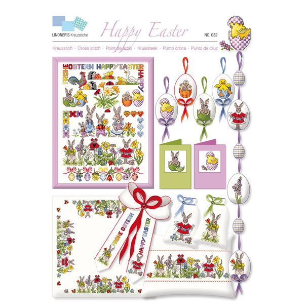 Lindners Cross Stitch Chart ePattern Happy Easter No. 32