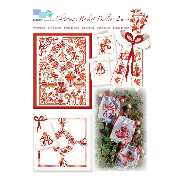 Lindners Cross Stitch Chart Christmas Basket Doilies 2 ePattern