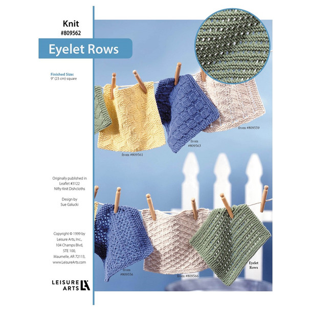 Leisure Arts Nifty Knit Dishcloth Eyelet Rows ePattern