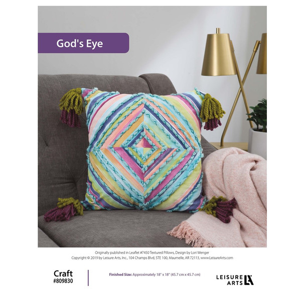 Leisure Arts DIY Textured Pillows Gods Eye ePattern