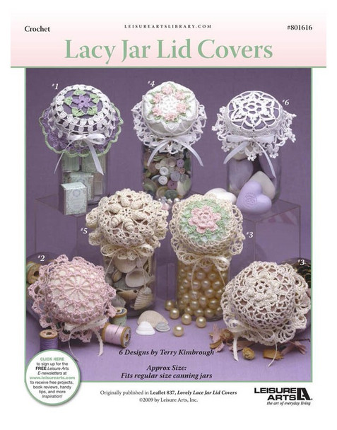 Leisure Arts Lacy Jar Lid Covers Crochet ePattern
