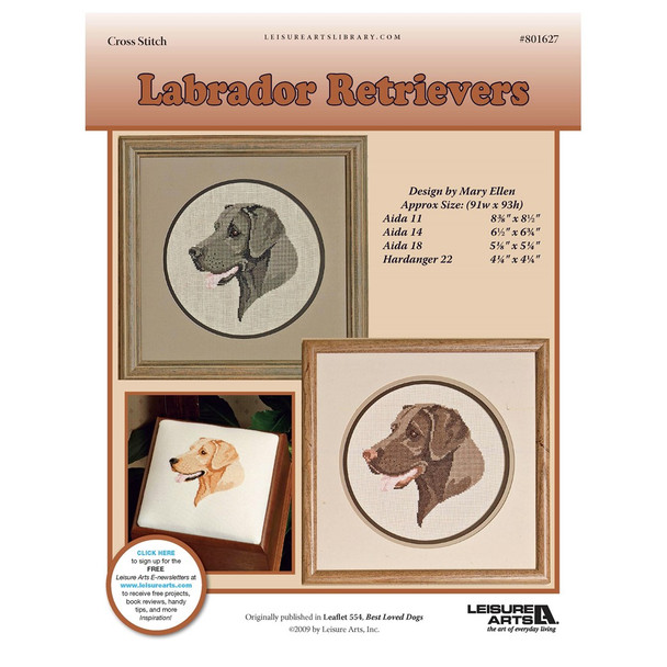 Leisure Arts Labrador Retrievers Cross Stitch ePattern
