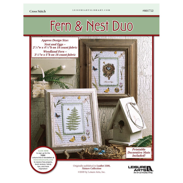 Leisure Arts Nature Collection Fern Nest Duo Cross Stitch ePattern