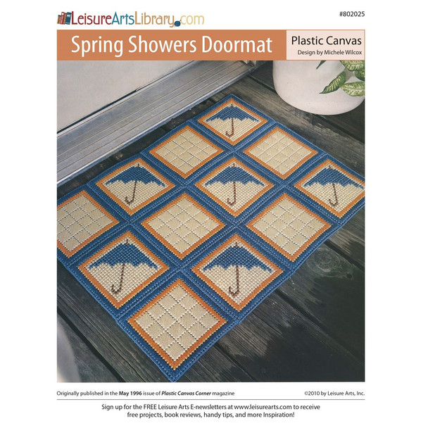 Leisure Arts Spring Showers Doormat Plastic Canvas ePattern