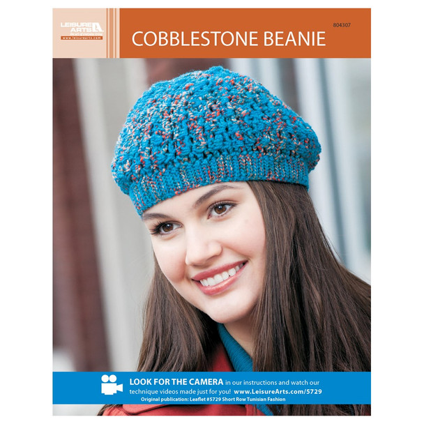 Leisure Arts Short Row Tunisian Fashion Cobblestone Beanie Crochet ePattern