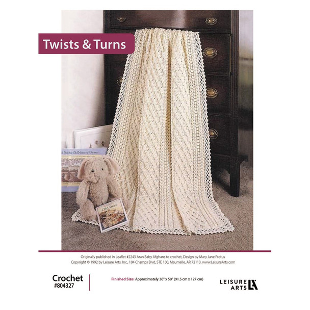 Leisure Arts Aran Baby Afghan Twists Turns ePatterns