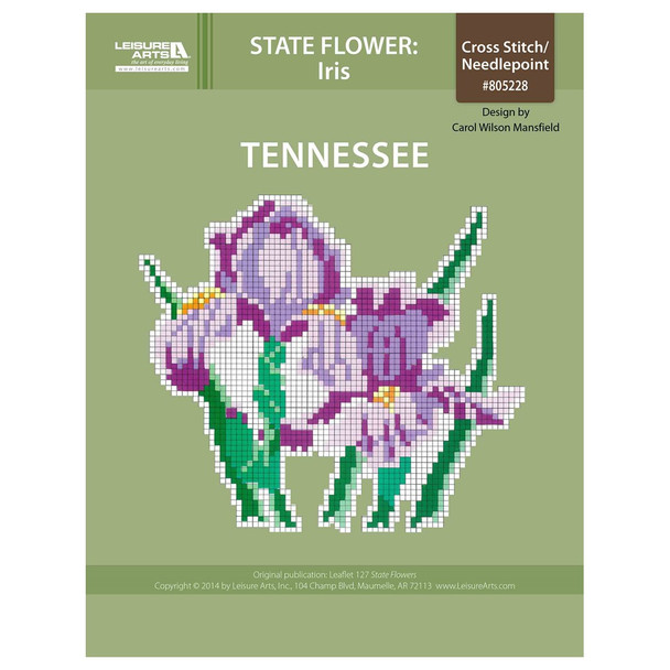 Leisure Arts Tennessee Iris Cross Stitch ePattern