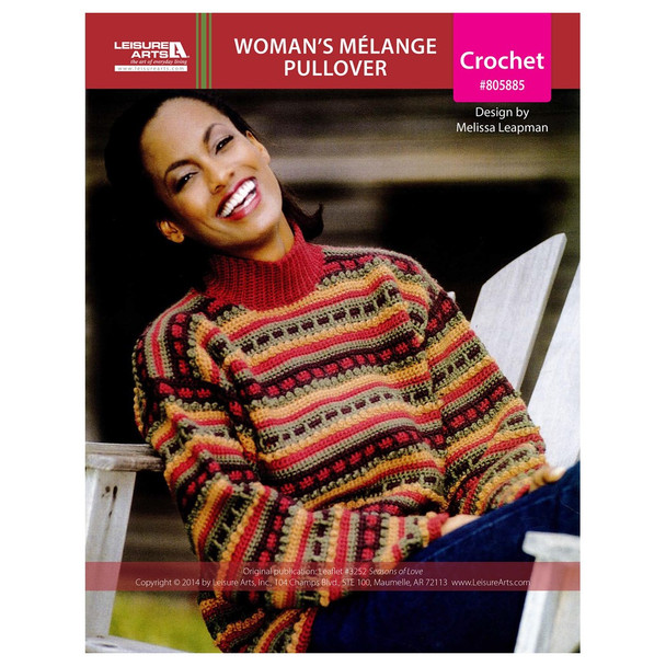Leisure Arts Seasons of Love Womans Melange Pullover Crochet ePattern