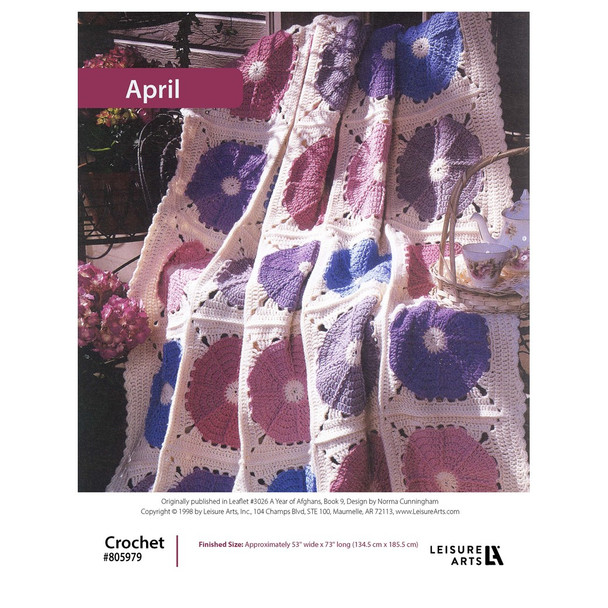 Leisure Arts A Year of Afghans Book 9 April Crochet ePattern