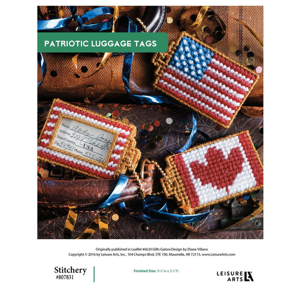 Leisure Arts Gifts Galore In Plastic Canvas Patriotic Luggage Tags ePattern