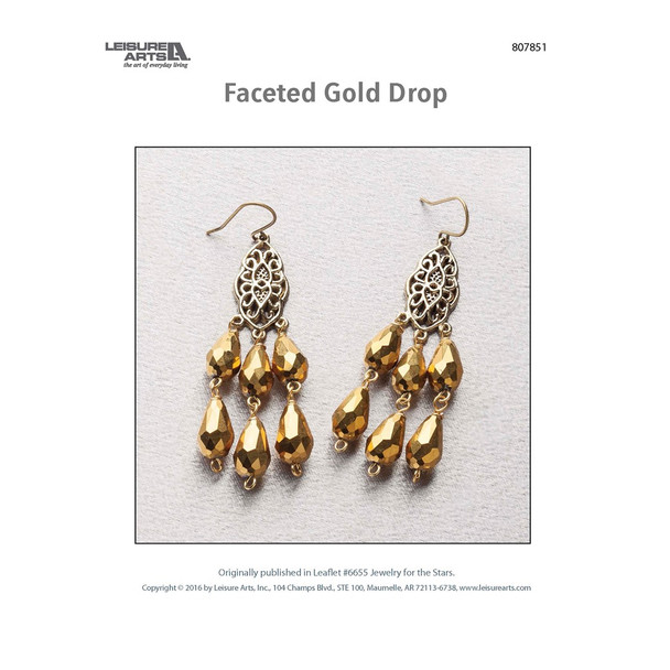 Leisure Arts Jewelry for the Stars ePattern Faceted Gold Drop
