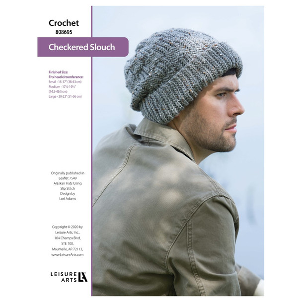 Leisure Arts Alaskan Hats Using Slip Stitch Checkered Slouch ePattern