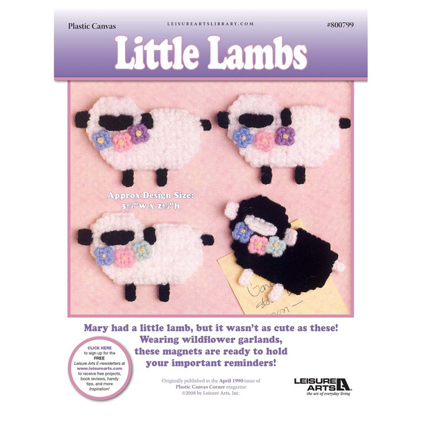 Leisure Arts Little Lambs Magnet Plastic Canvas ePattern