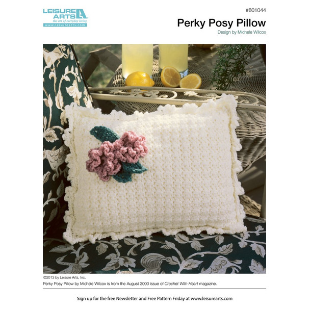 Leisure Arts Perky Posy Pillow Crochet ePattern