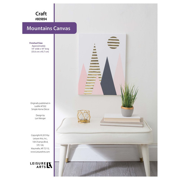 Leisure Arts ePattern Simple Home Decor Mountains Canvas