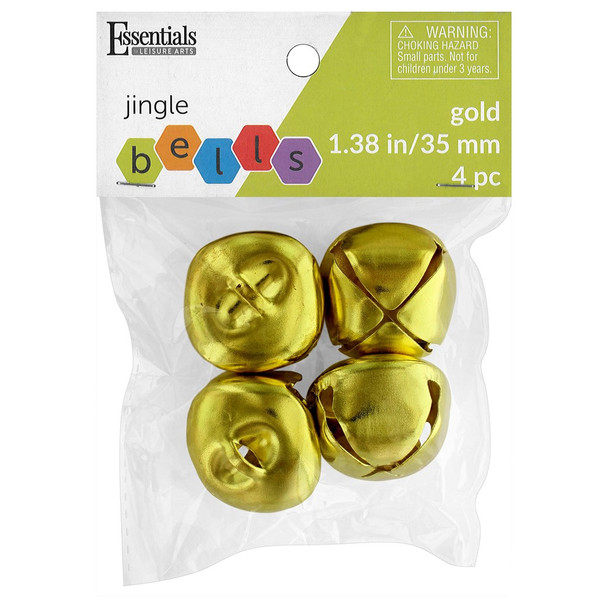 Essentials By Leisure Arts Bell Jingle 35mm Gold 4pc