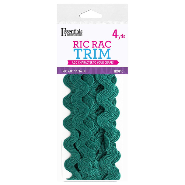 Essentials By Leisure Arts Trim Ric Rac 1116 inch Tropic 4yd