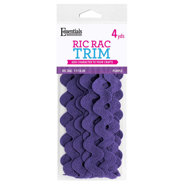 Essentials By Leisure Arts Trim Ric Rac 1116 inch Purple 4yd