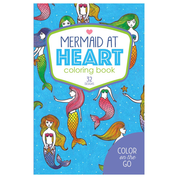 Leisure Arts Color On The Go Mermaid At Heart Coloring Book