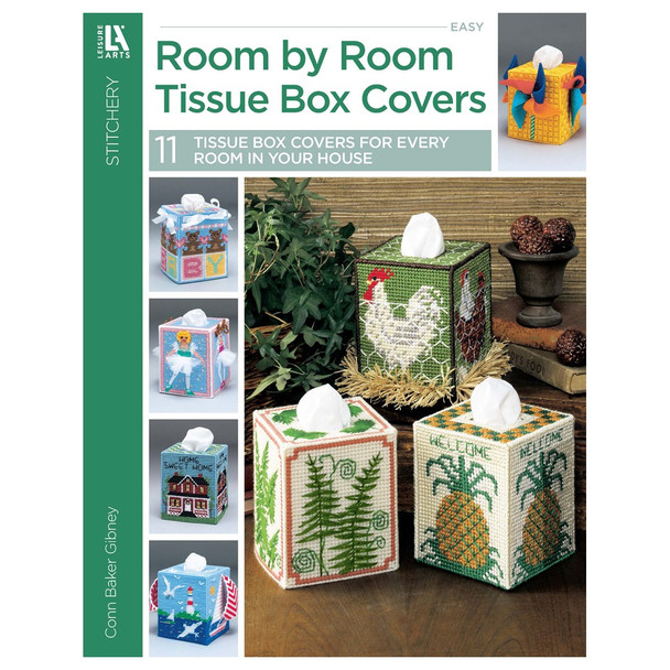 Leisure Arts Stitchery Room By Room Tissue Box Covers Plastic Canvas Book