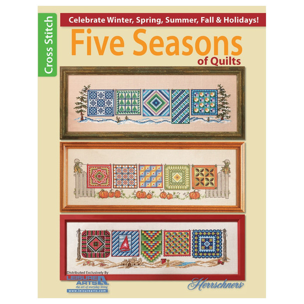 Leisure Arts Five Seasons Of Quilts Cross Stitch Book