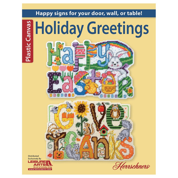 Leisure Arts Holiday Greetings Plastic Canvas Book