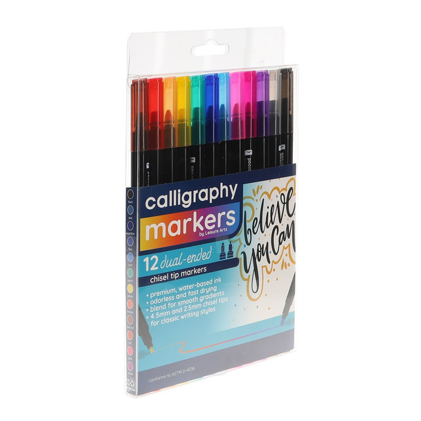 Leisure Arts Dual Ended Markers Calligraphy Set 12pc