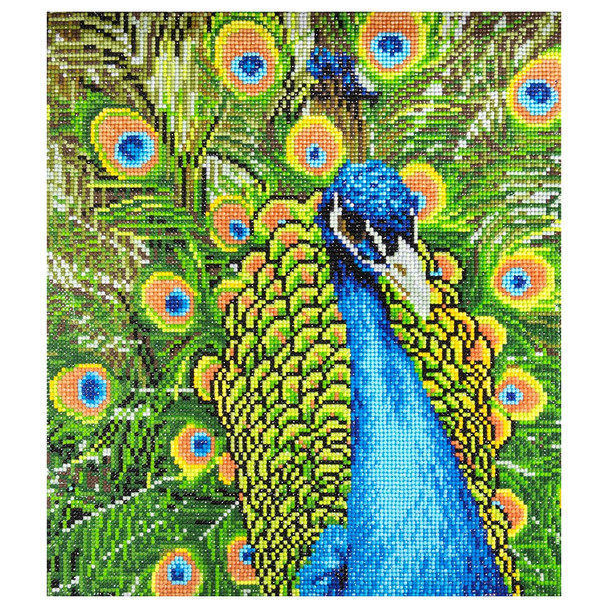 Diamond Art Kit Advanced 14 inch x 16 inch Full Drill Peacock
