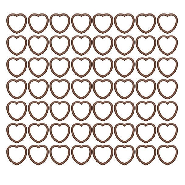 EBL Craft Frames 3.5 inch Heart WoodGrain Brown 56pc