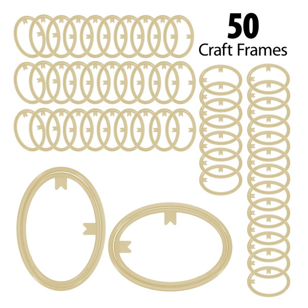 EBL Craft Framing Hoop Oval 2x3 inch Ecru 50pc