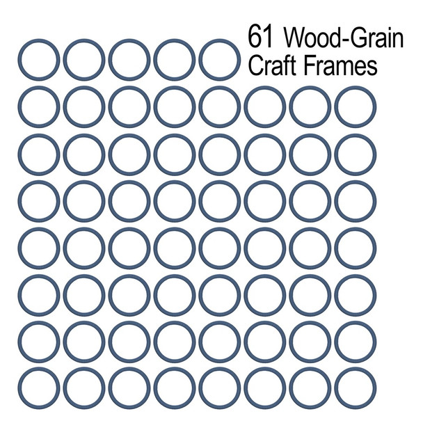 EBL Craft Frames 3.5 inch Round WoodGrain Denim Blue 61pc