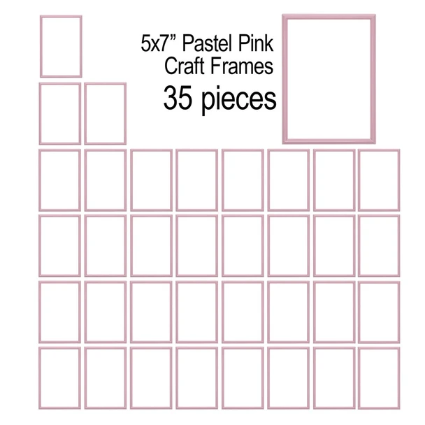 EBL Craft Frames 5 inch x7 inch Pastel Pink 35pc