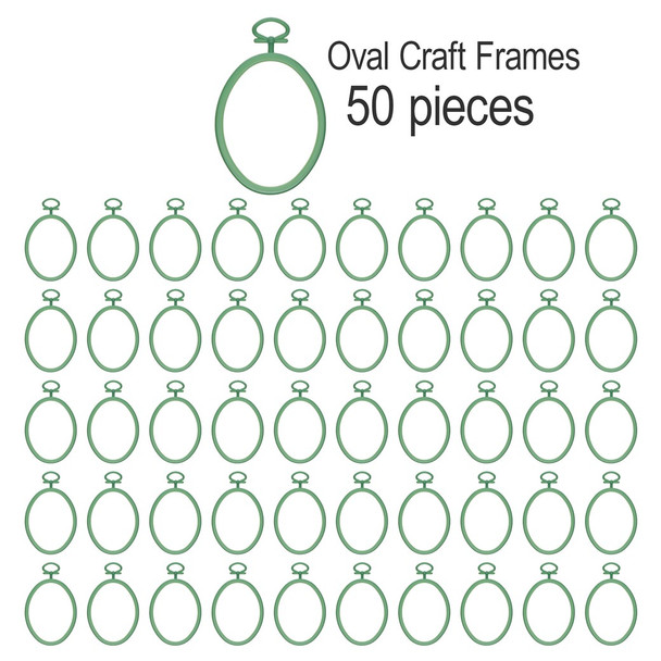 EBL Craft Frames Oval 2.25 inch x2.5 inch Sage Green 50pc