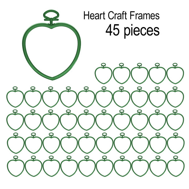 EBL Craft Frames Heart 2.5 inch x2.75 inch Kelly Green 45pc