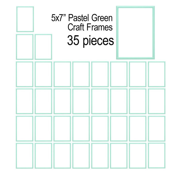 EBL Craft Frames 5 inch x7 inch Pastel Green 35pc
