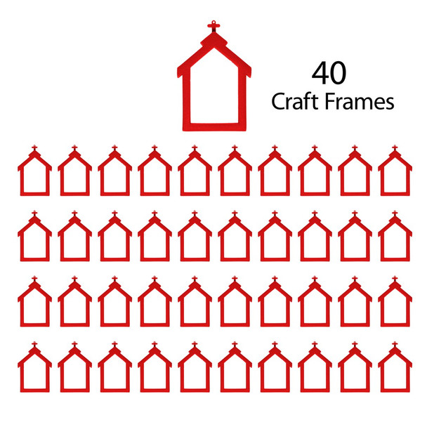 EBL Craft Frames Church Red 40pc