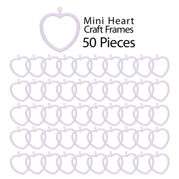 EBL Craft Frames Mini Heart 1.625 inch Pastel Lavender 50pc