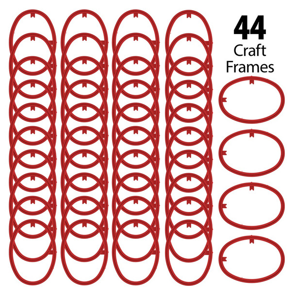 EBL Craft Framing Hoop Oval 4.5x 5.5 inch Oval Red 44pc