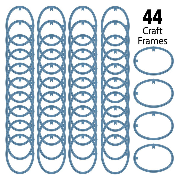EBL Craft Framing Hoop Oval 4.5x 5.5 inch Oval Light Blue 44pc